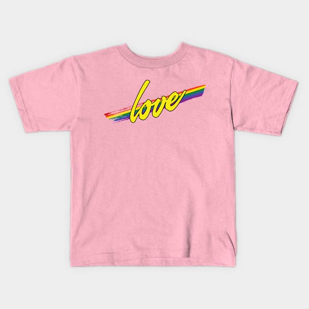 Love with LGBT Rainbow Stripe Kids T-Shirt by McNutt